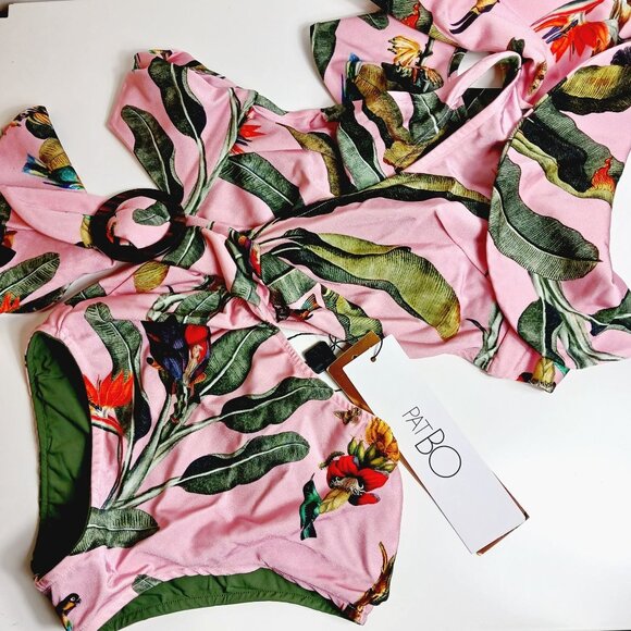 Anthropologie PatBo Tropical One Shoulder Swimsuit - Picture 10 of 14